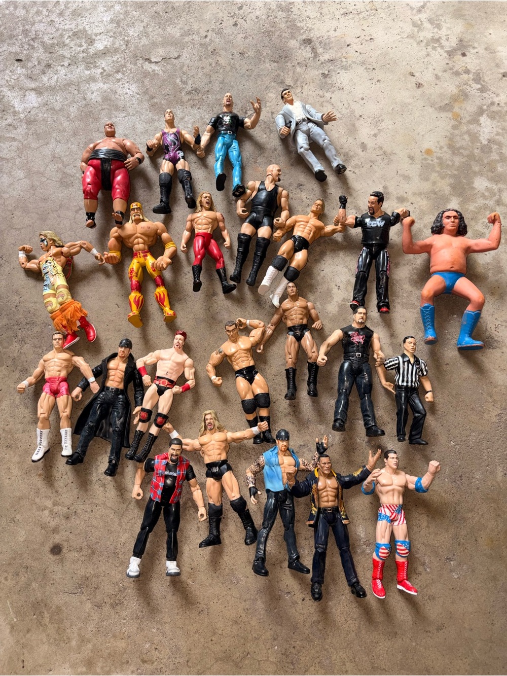 Assorted Vintage Wrestling Action Figures - Mixed Characters